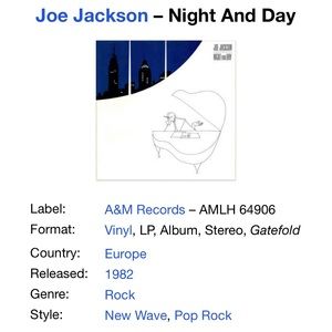 Lot of 2 vinyl Joe Jackson steppin’ out/Corey Hart Fields of fire 80s